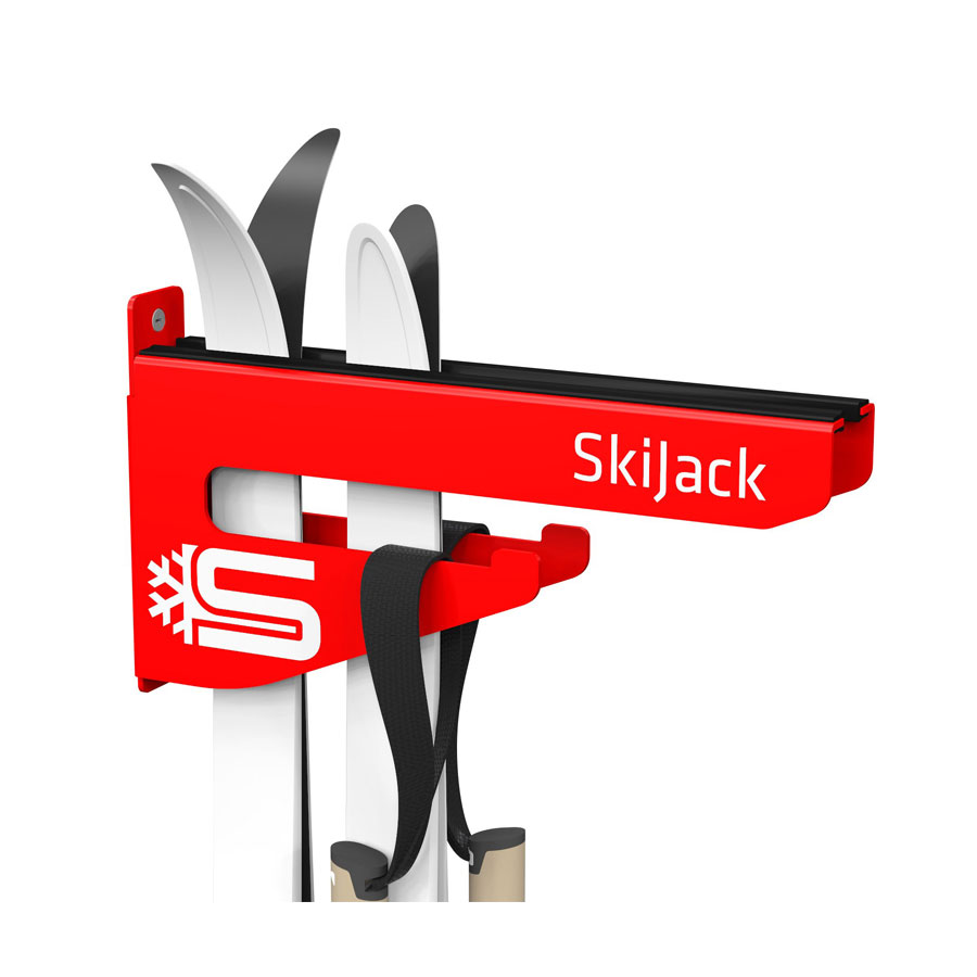 Ski-Wandhalterung – rot