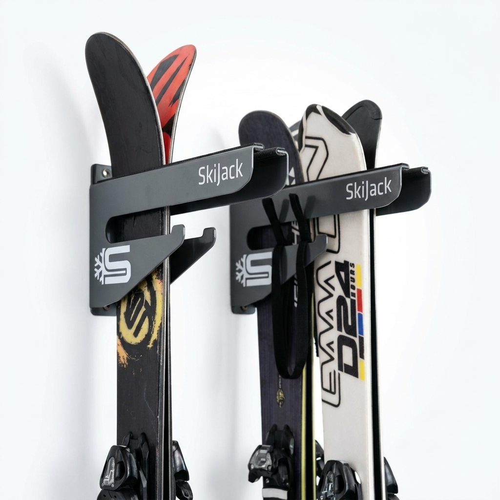 Ski-Wandhalterung – grau – Bild 4