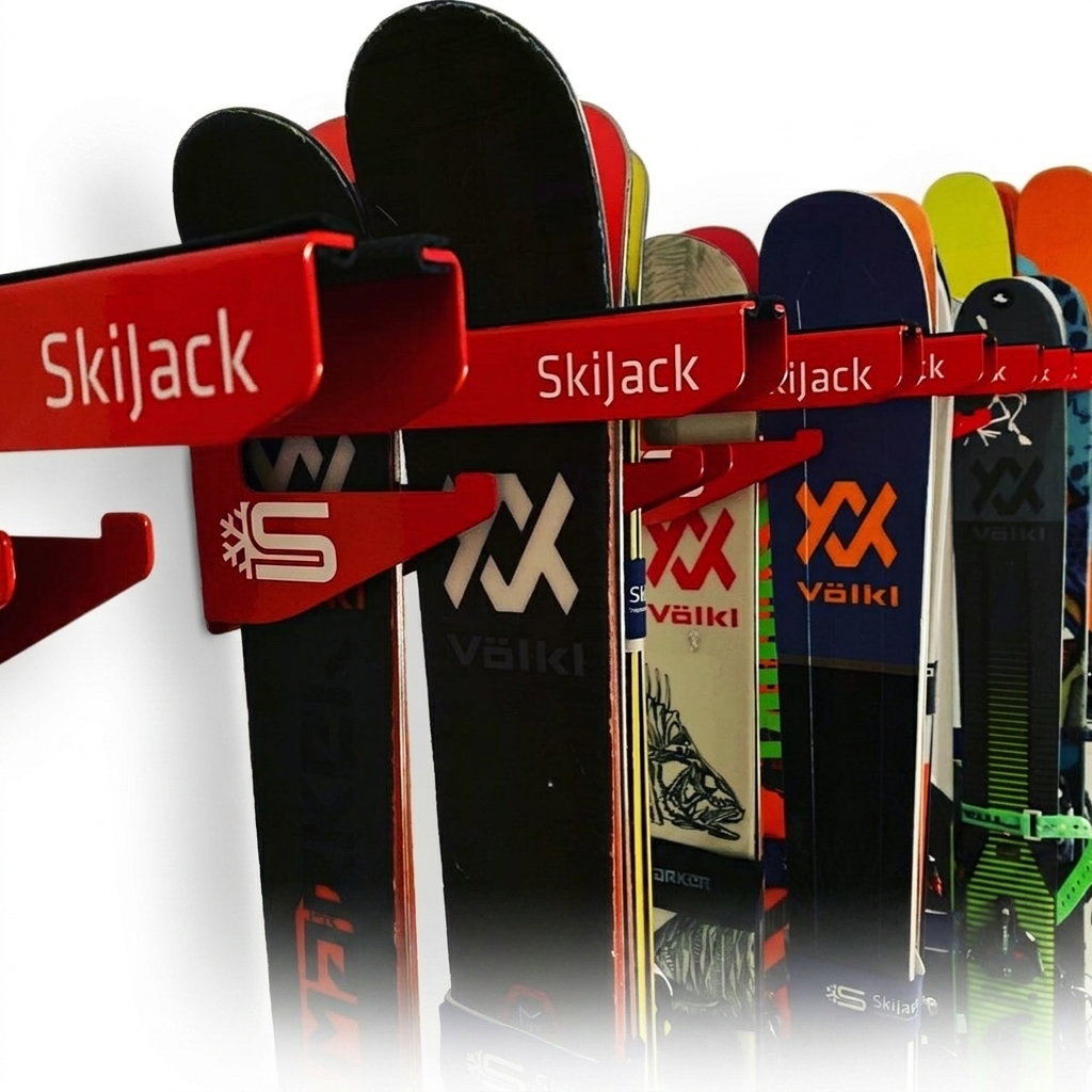 Ski-Wandhalterung – rot – Bild 4