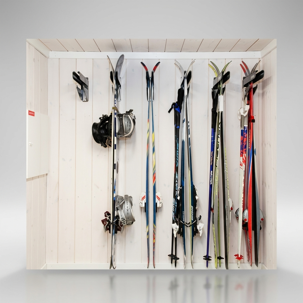 Ski-Wandhalterung – rot – Bild 7